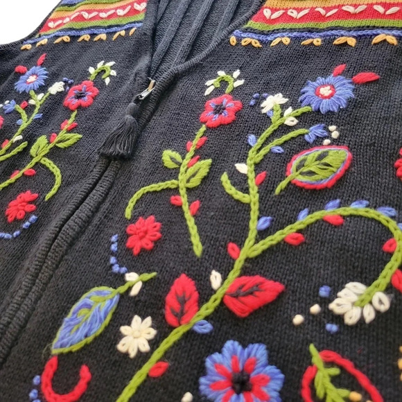 Vintage White Stag Women's Knit Embroidered Long Line Vest, Size 14W/16W - Picture 7 of 12